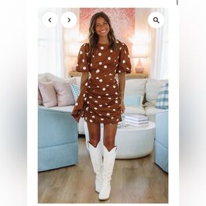 Brown Polka Dot Dress